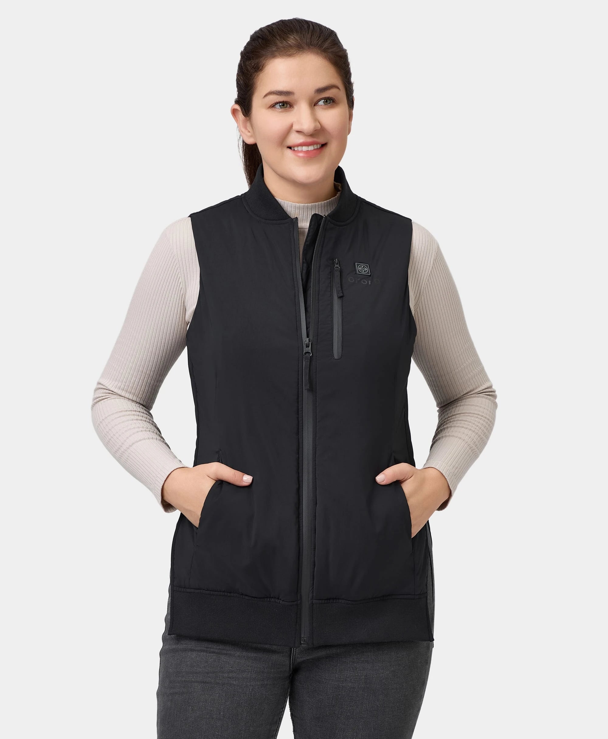 Heated Long Bomber Vest | Women's Vest | ororo® Heated Long Bomber Vest | Women's Vest | ororo®