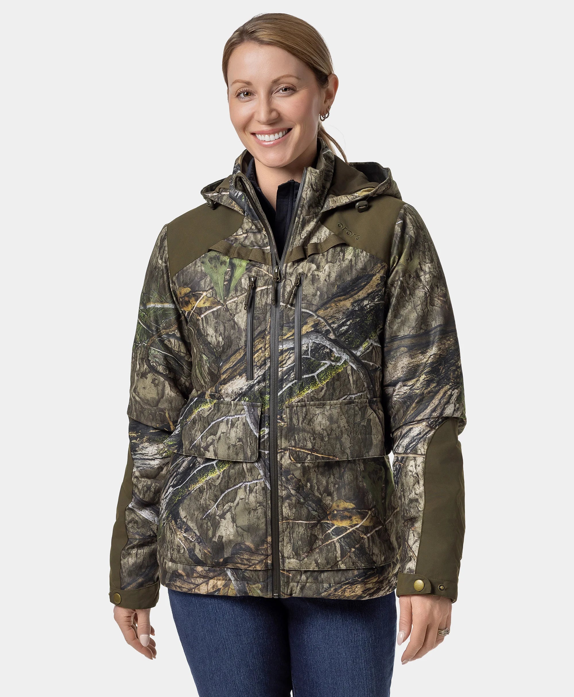 Women's Heated Hunting Jacket | Mossy Oak Country DNA | ororo®