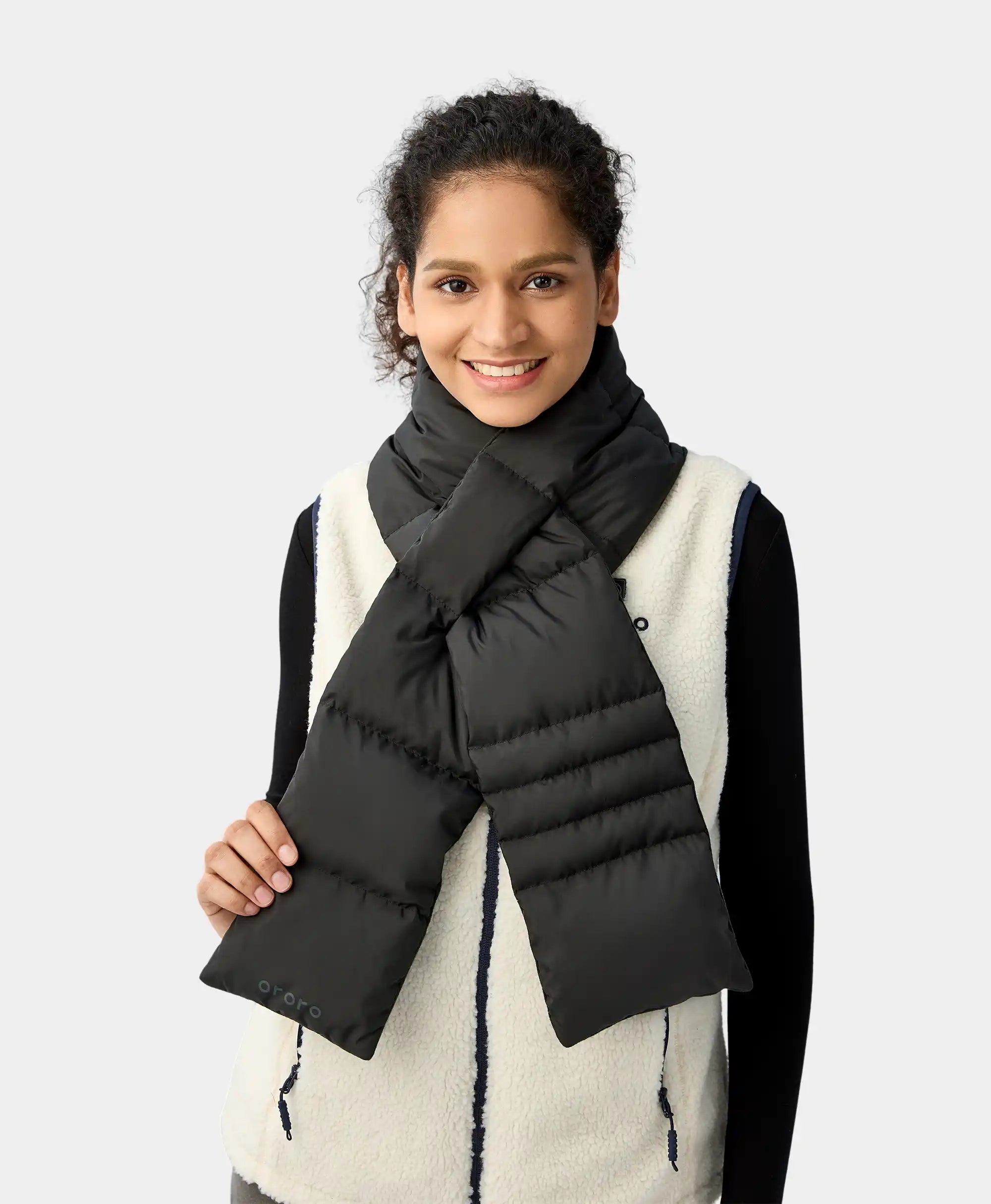 Unisex Heated Puffer Down Scarf | 14-Hour Heat | ororo®