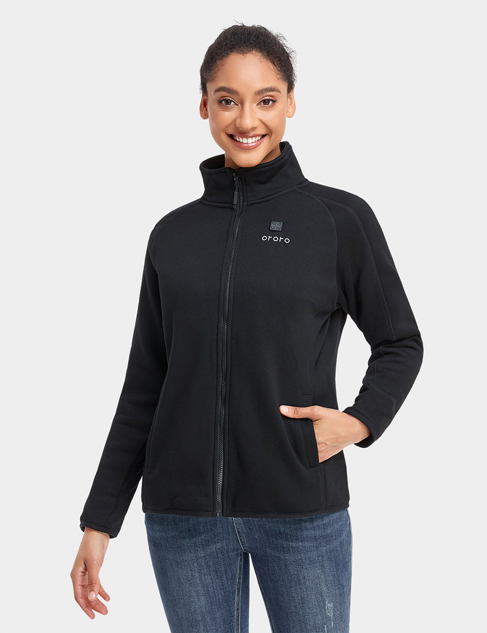 Women's Heated Full-Zip Fleece Jacket Heating Zones ororo®