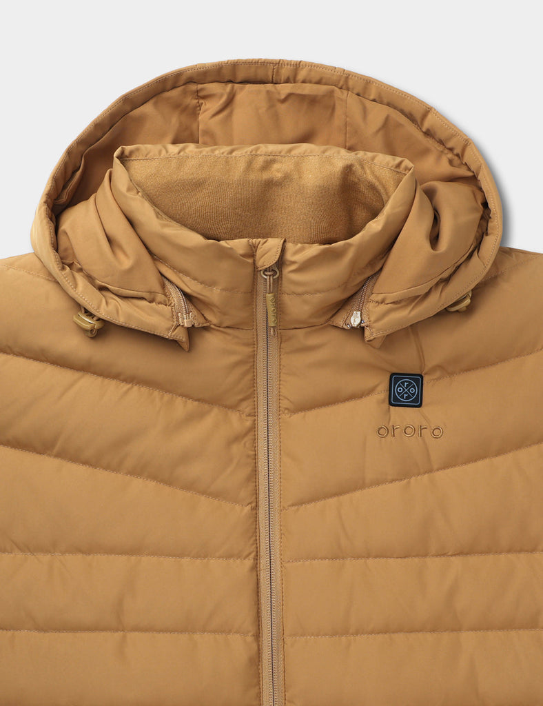 Men's Heated Lightweight Down Vest - Khaki, Thumbnail 6