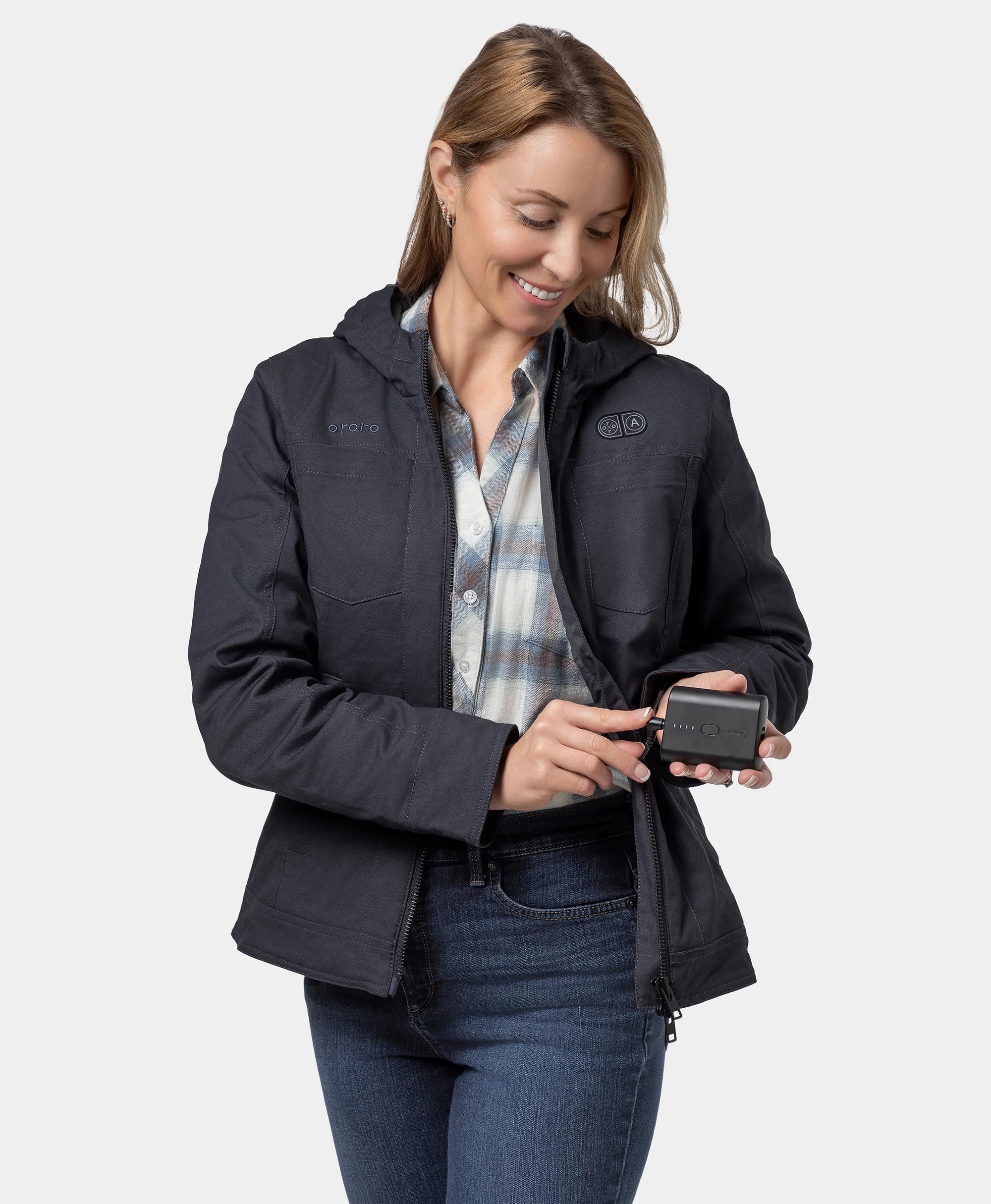 (Open-box) Cheyenne Women's 5-Zone Dual-Control Heated Canvas Jacket(Battery Set Not Included)