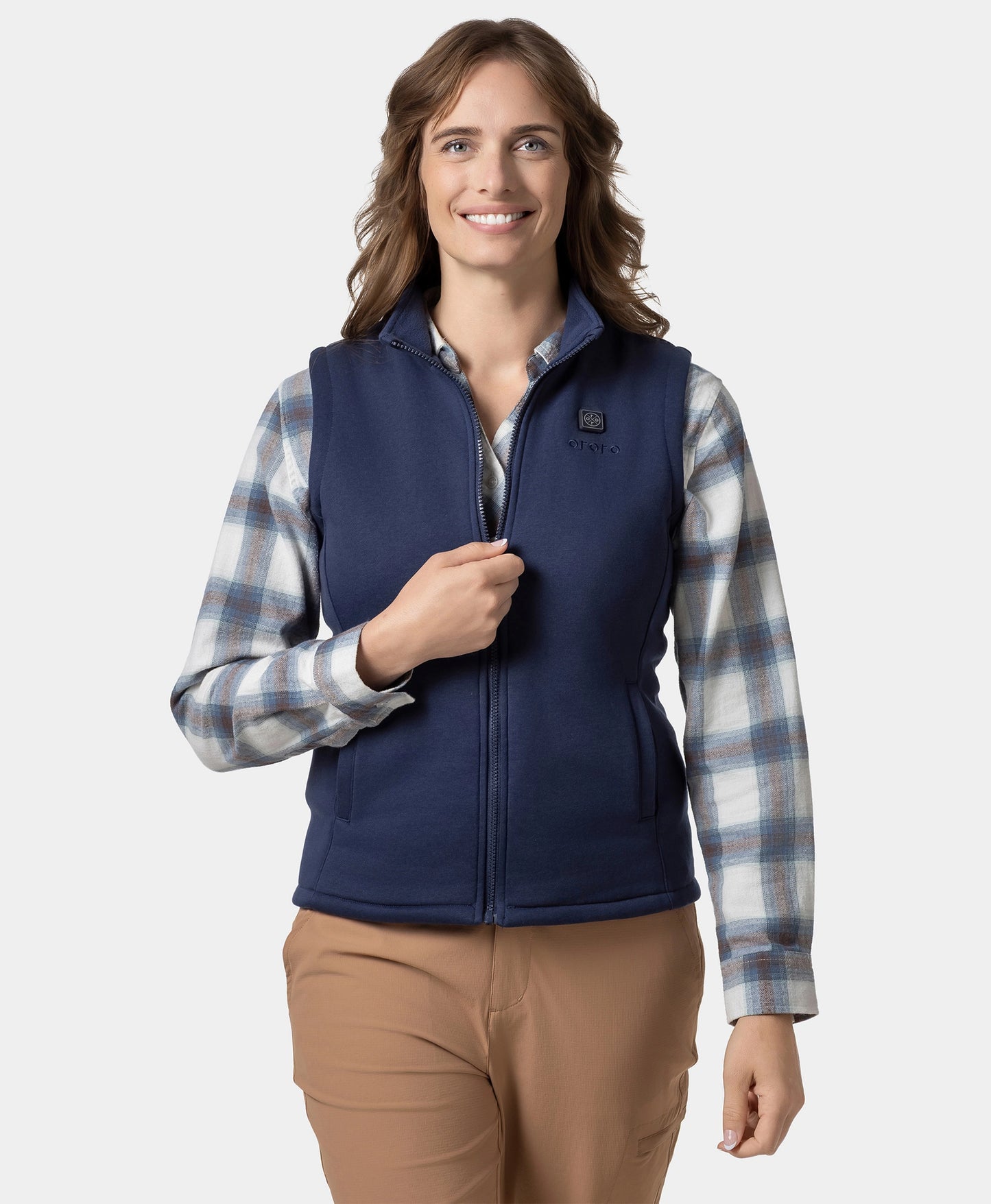 Women's Heated Fleece Vest - Blue