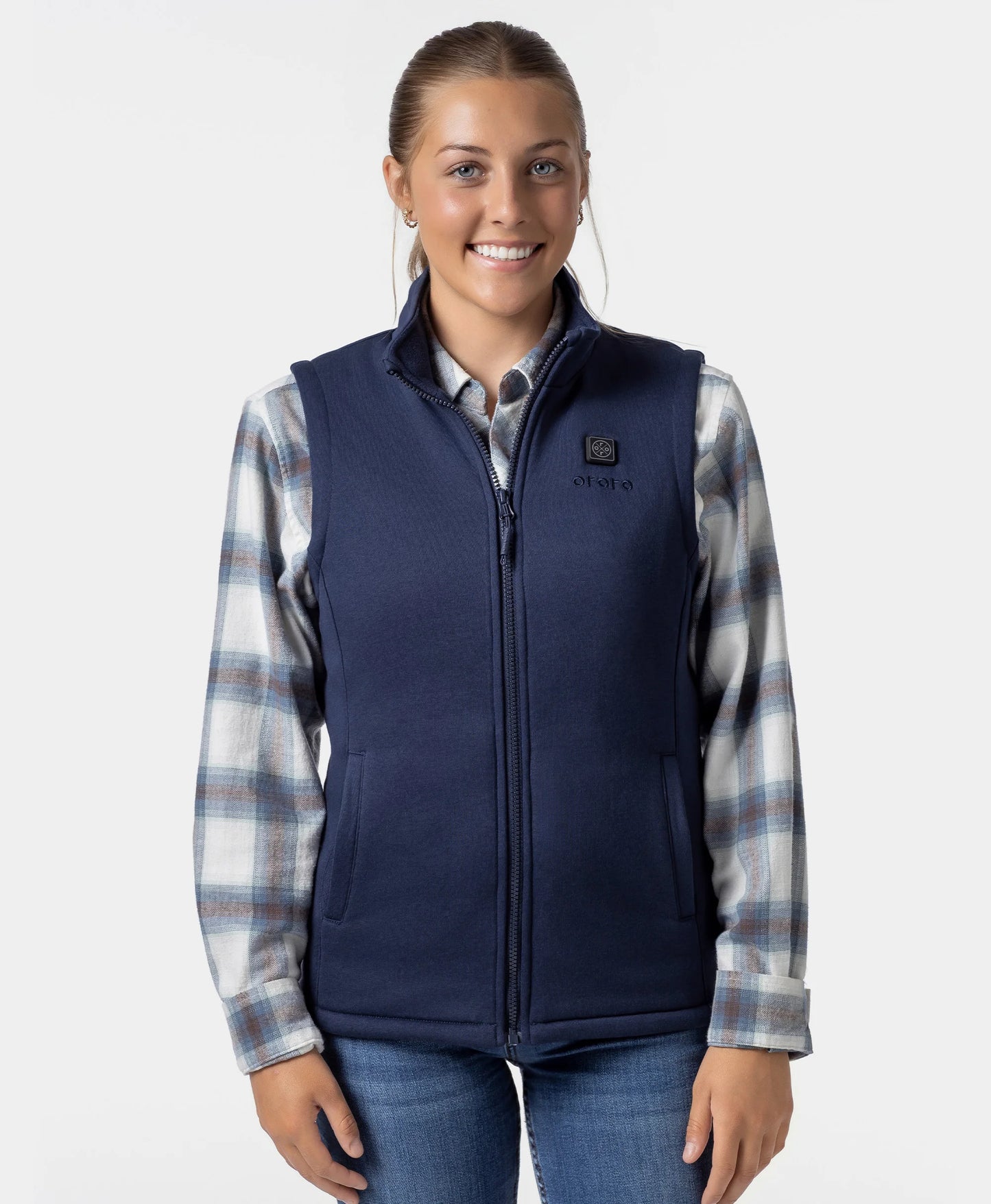 Women's Heated Fleece Vest - Blue