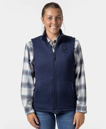 Women's Heated Fleece Vest - Blue