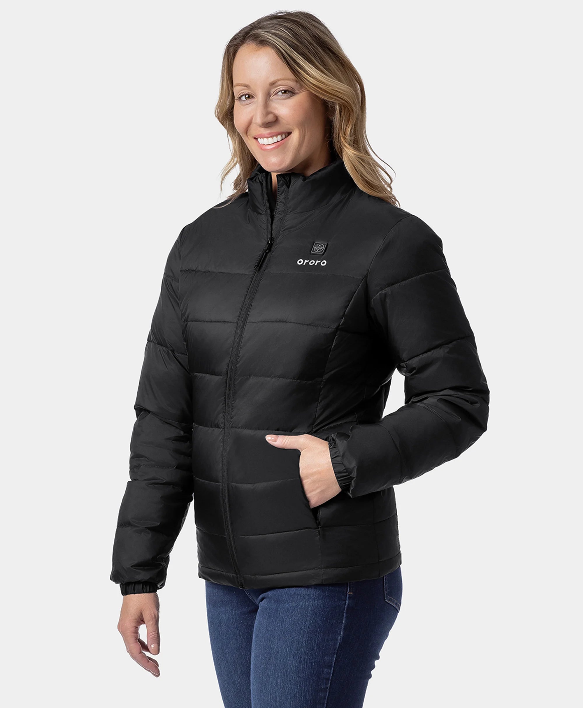 (Open-box) Women's Heated Puffer Jacket (Pocket heating)  (Battery Set Not Included)