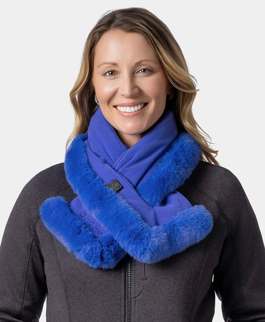 Queen Cove Unisex 1-Zone Heated Faux Fur Fleece Scarf | ororo