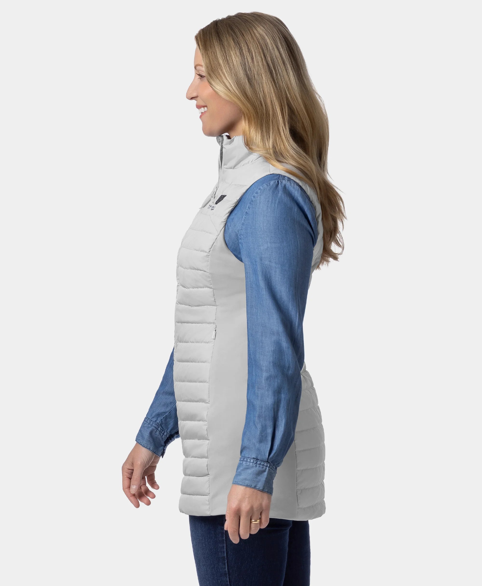 Cloudmere Women's 5-Zone Heated Long Down Vest, Thumbnail 12