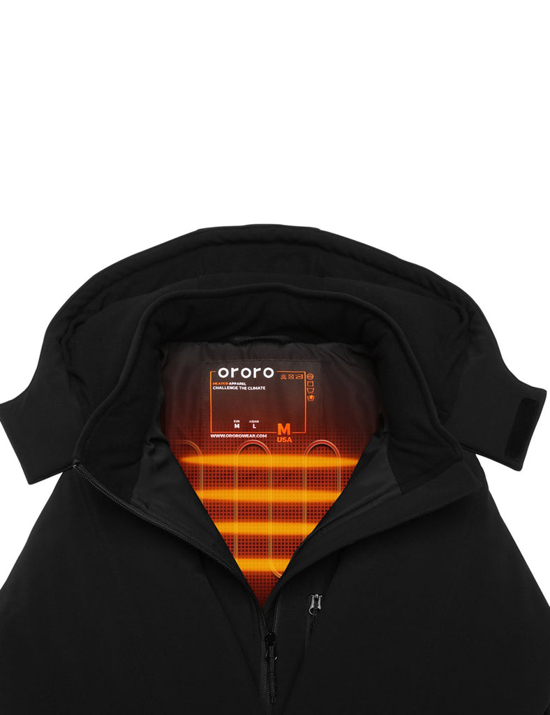 Men's Classic Heated Jacket | 3 Heat Zones | Ororo 3XL / Black