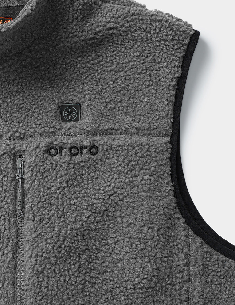 (Open-box) Men's Heated Recycled Fleece Vest - Gray (Battery Set Not Included), Thumbnail 6