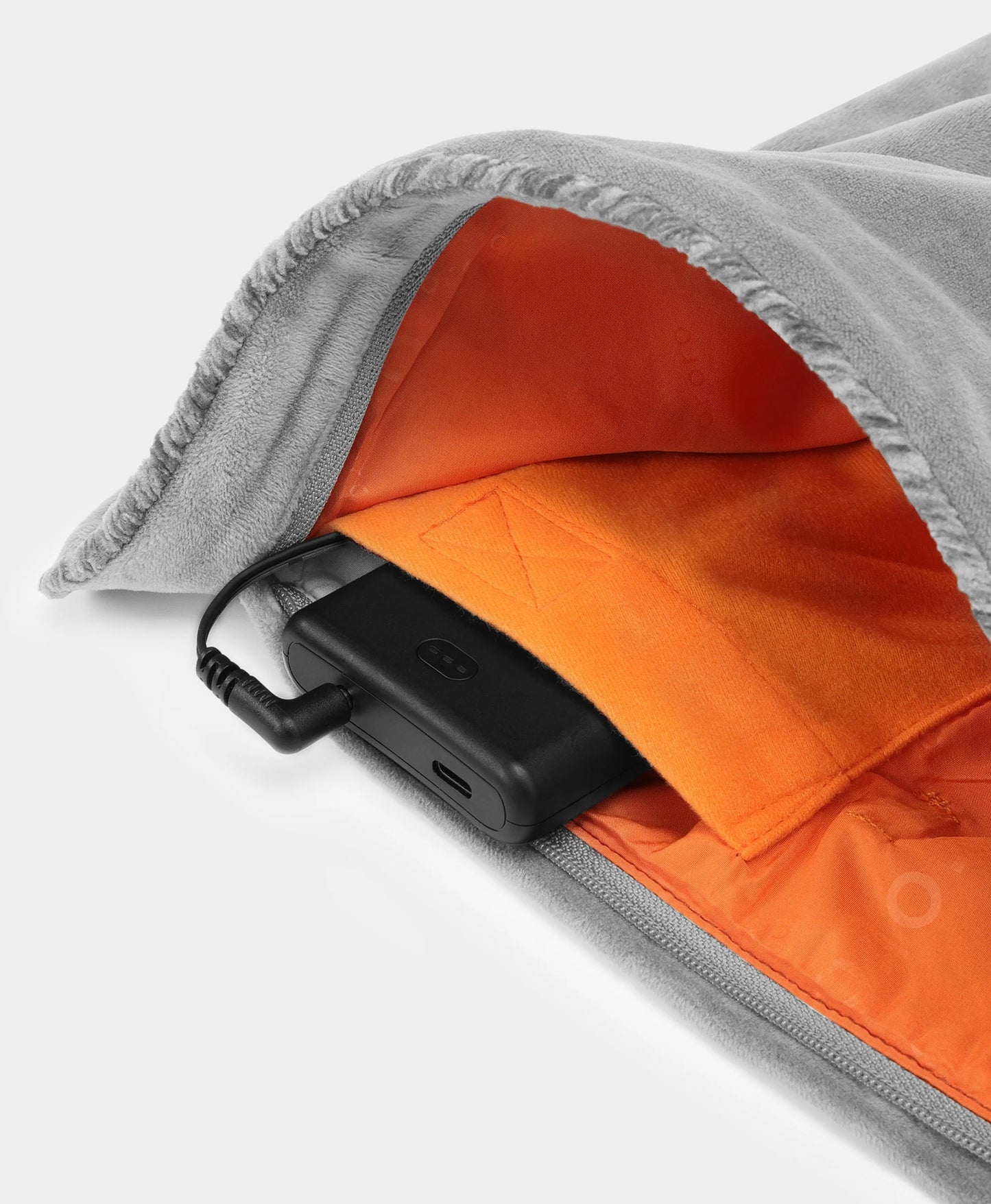Discreet battery pocket with velcro closure