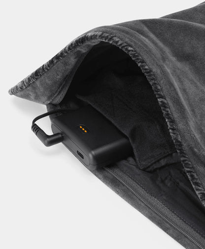Discreet battery pocket with velcro closure