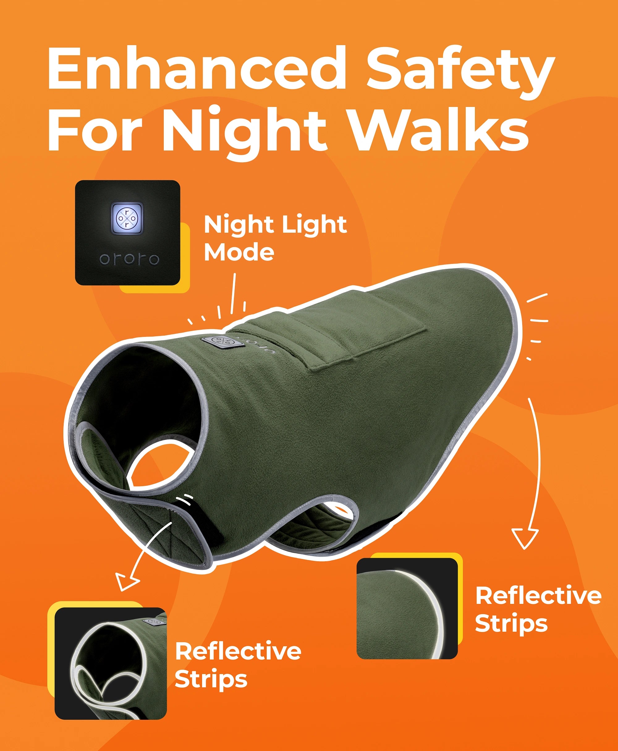 Night Light Mode and Reflective Strips Enhanced Safety For Night Walks