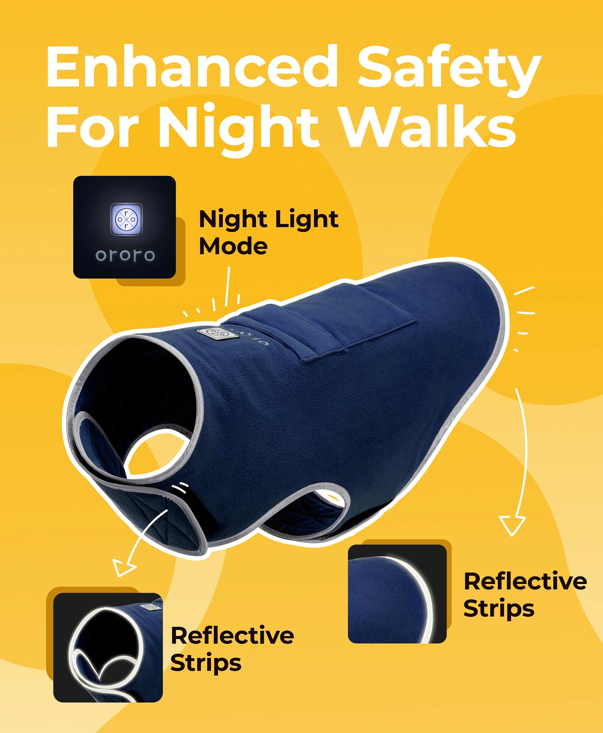 Night Light Mode and Reflective Strips Enhanced Safety For Night Walks