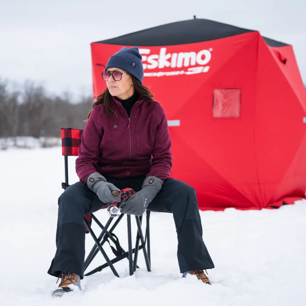 Glasgow Unisex Heated Dralon Liner Gloves & Augusta Tournament Women's 4-Zone Heated Sweater Fleece Jacket