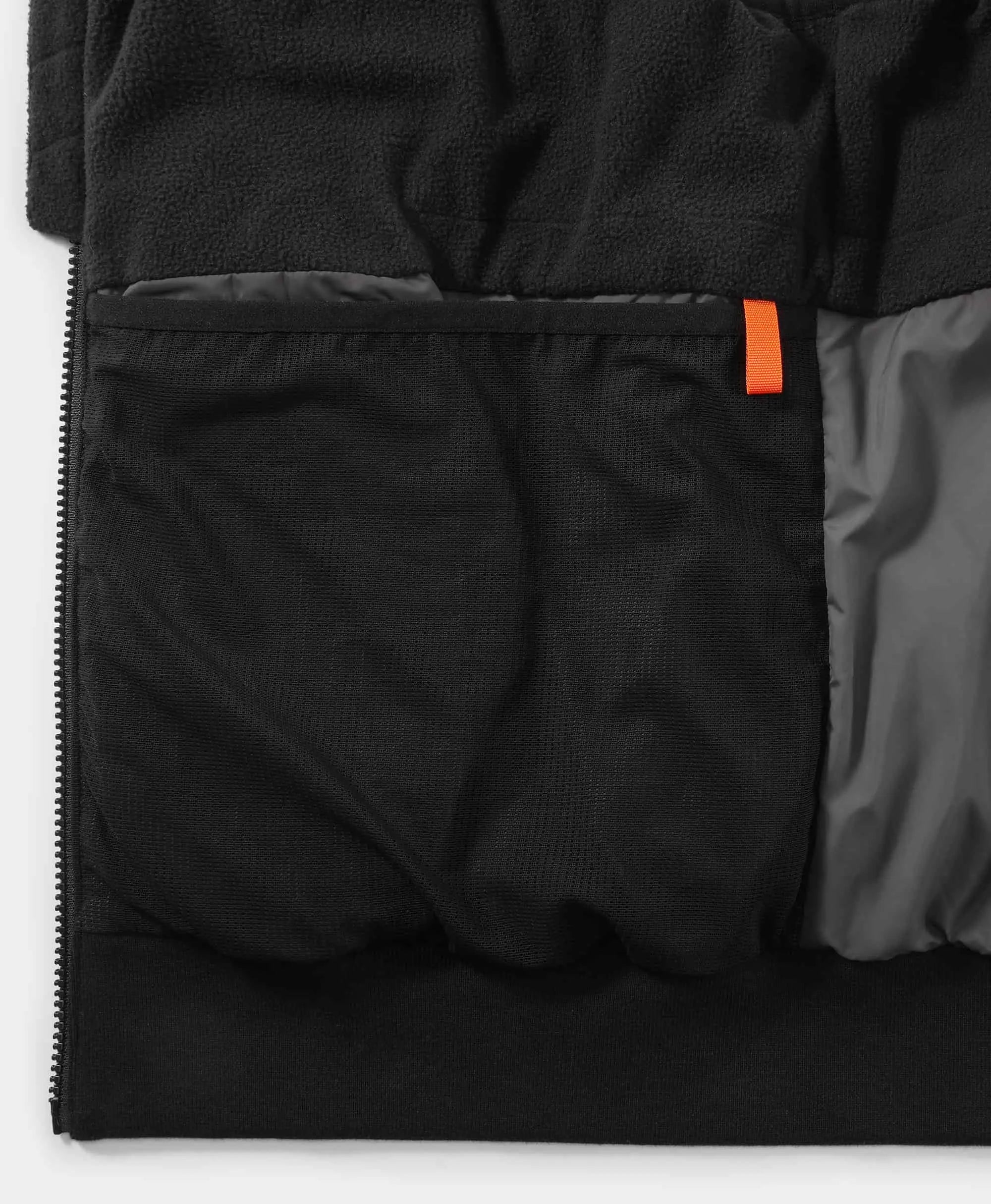 Interior drop-in mesh stash pocket