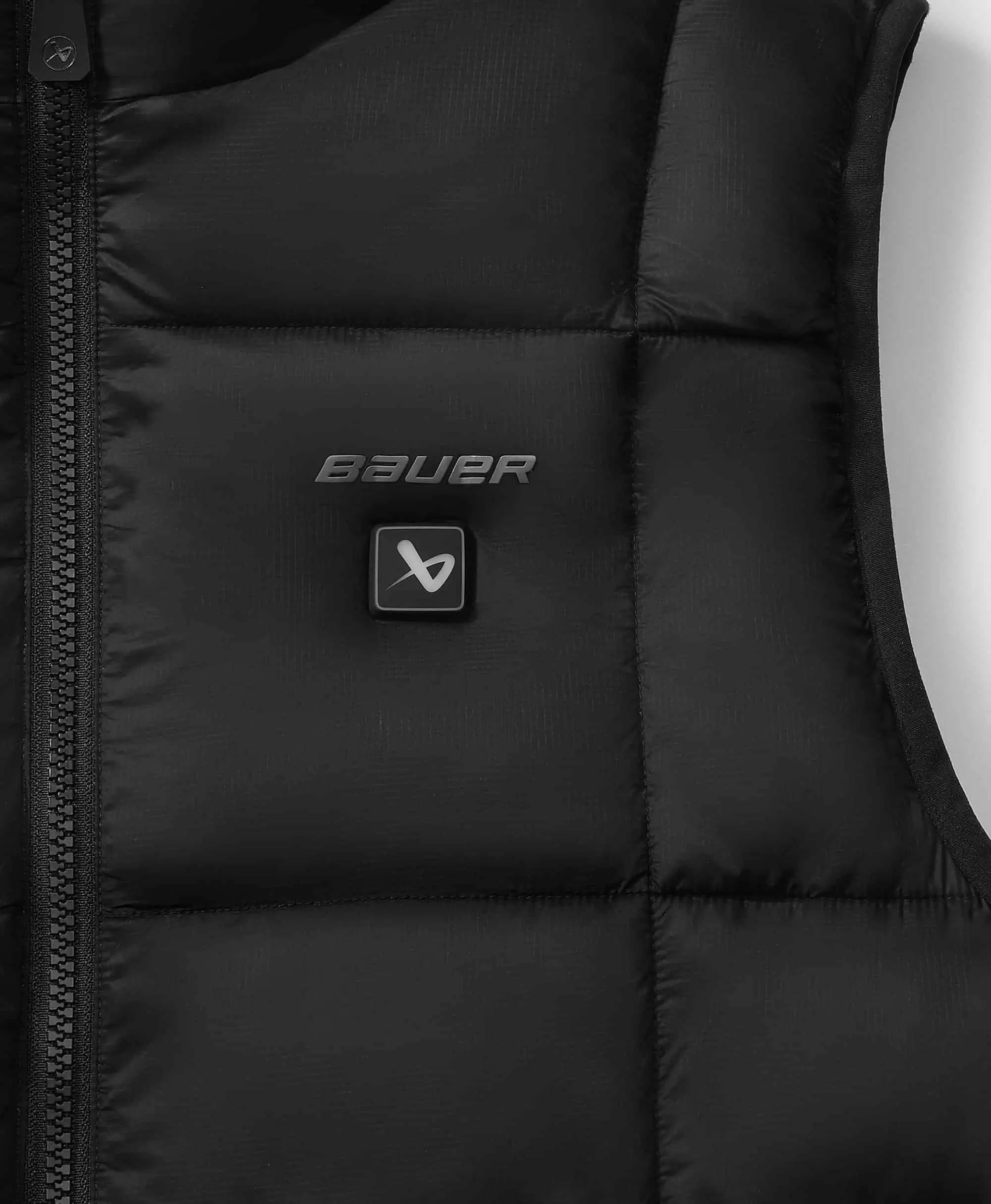 Single-control power button located at the left chest