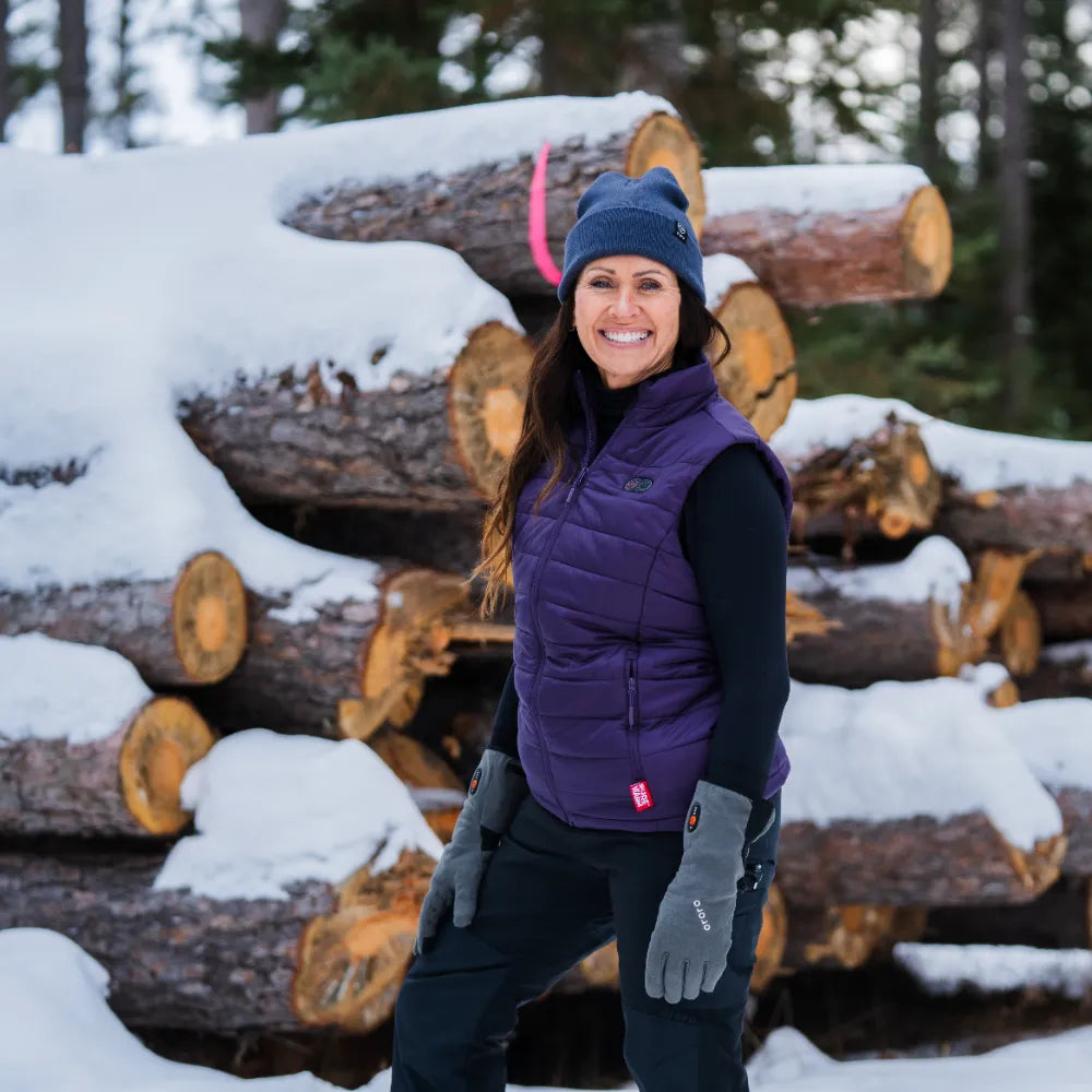 Glasgow Unisex Heated Dralon Liner Gloves & SureWarm® Women's 7-Zone Dual-Control Classic Pro Heated Vest (Lower Back Heating)