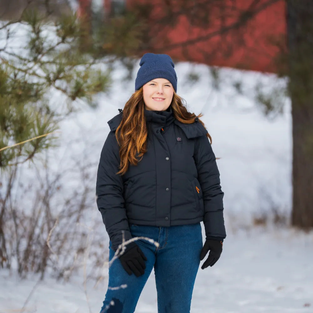 Cloudpop Women's 4-Zone Heated Puffer Down Hooded Jacket