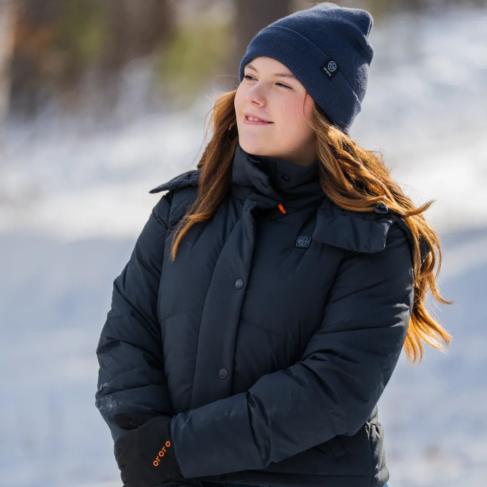 Cloudpop Women's 4-Zone Heated Puffer Down Hooded Jacket