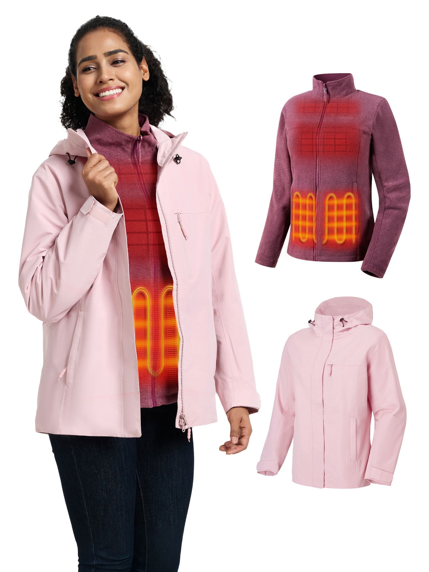 River Ridge Women's 3-in-1 Heated Jacket with Fleece Liner