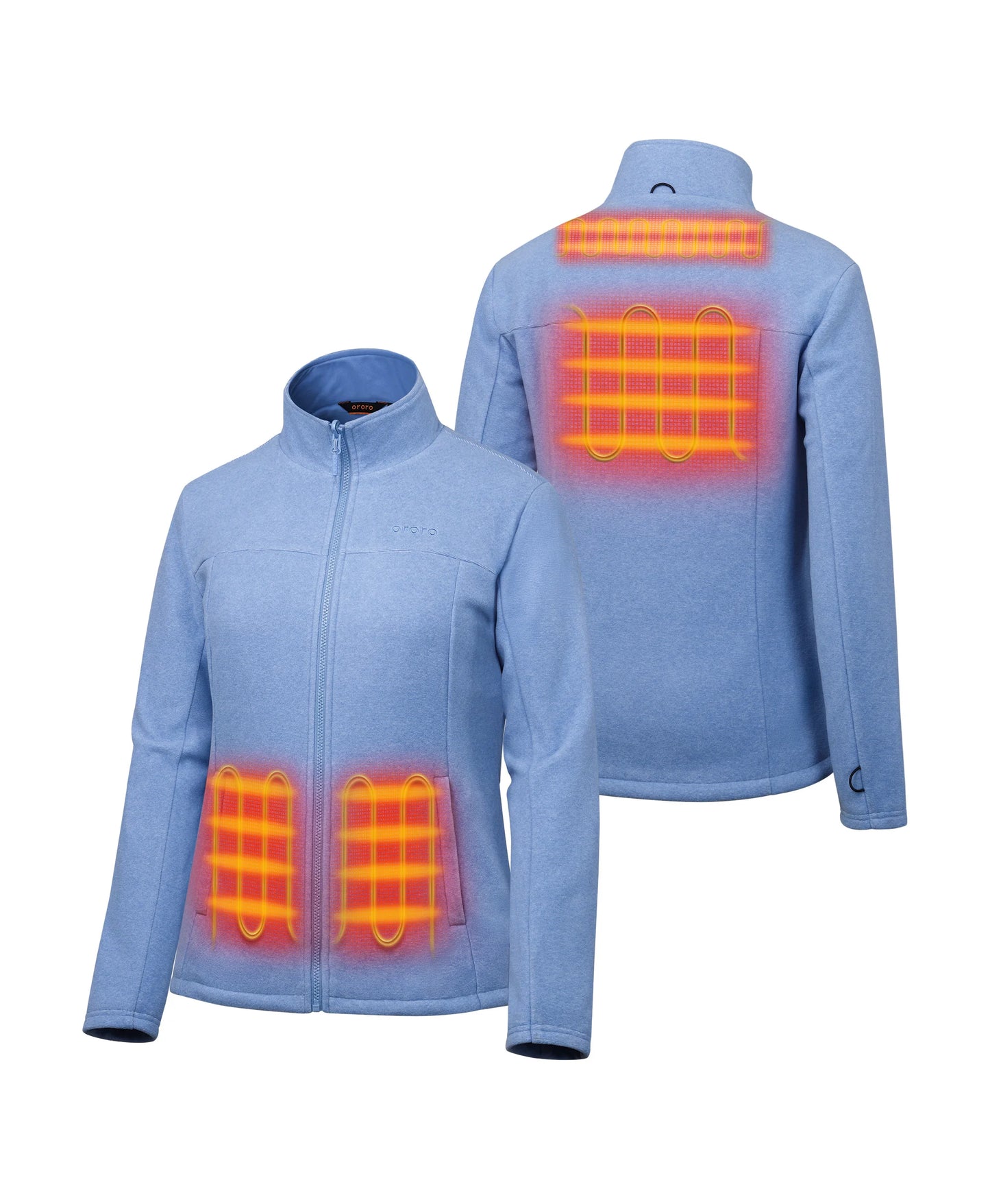 Four heating zones: left &amp; right pockets, upper back and mid-back