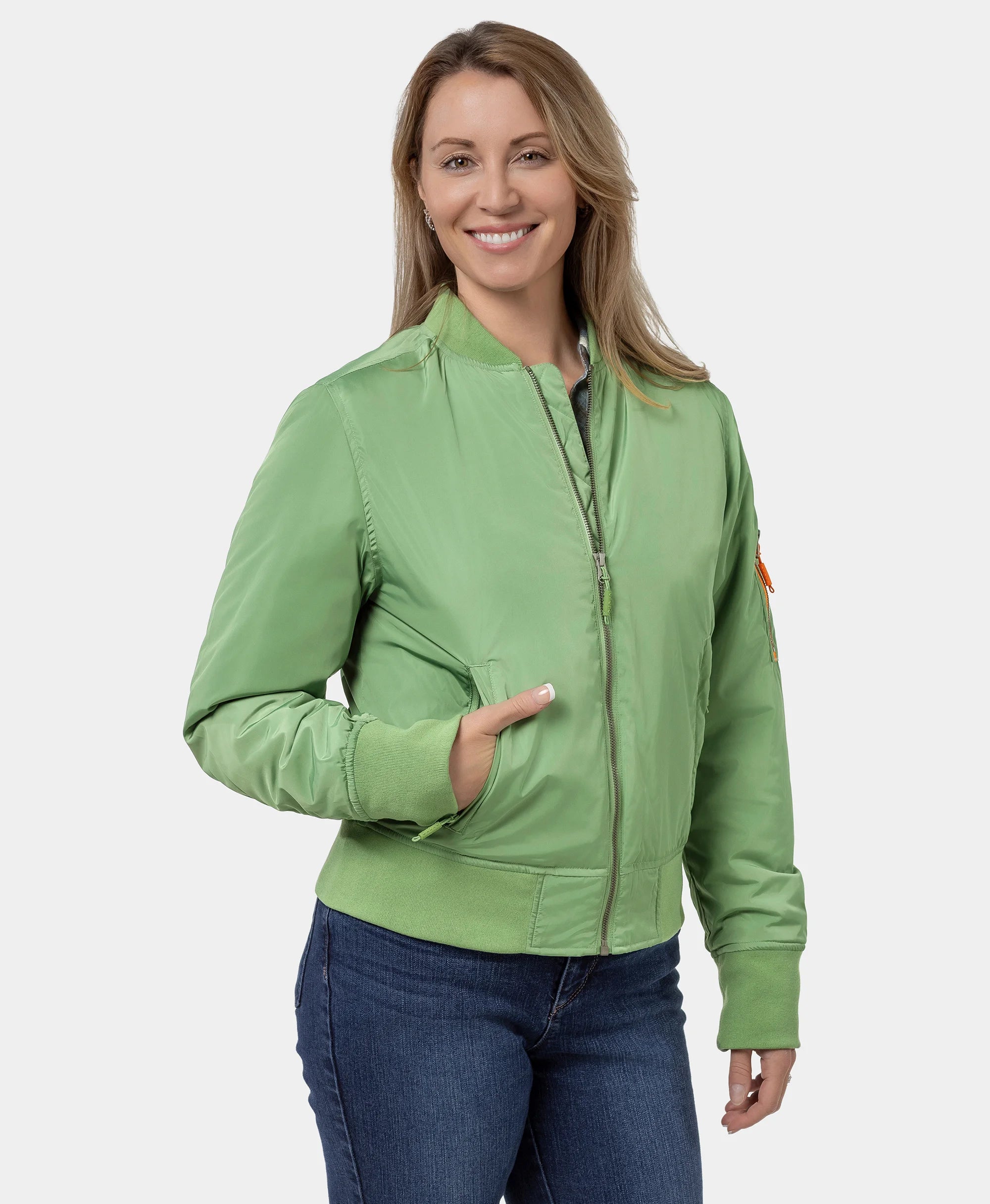 (Open-box) Cityscape Women's Heated Bomber Jacket(Battery Set Not Included), Thumbnail 4