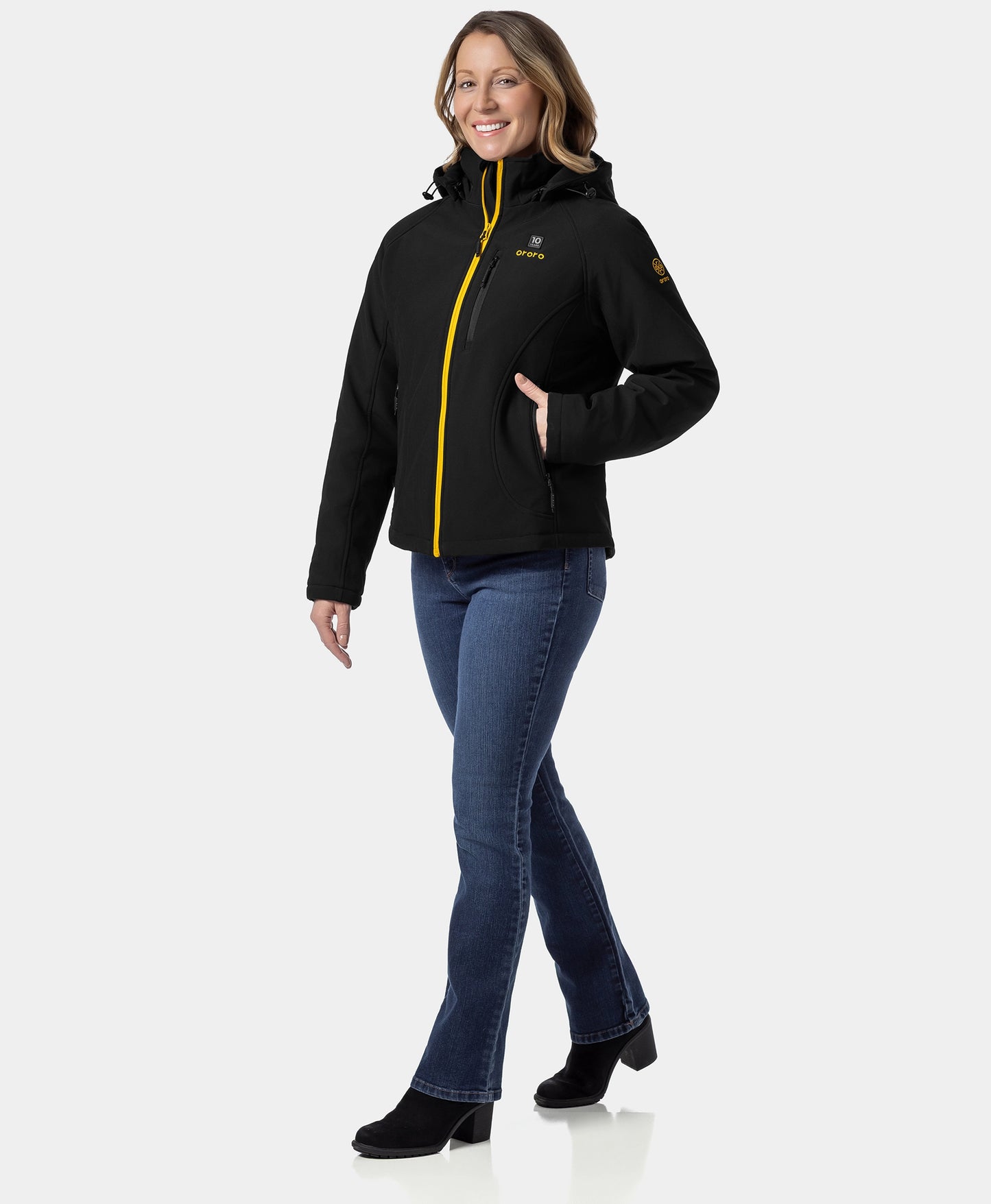 Women's 4-Zone Classic Heated Jacket (10-Year Anniversary Limited Edition) - Black & Gold
