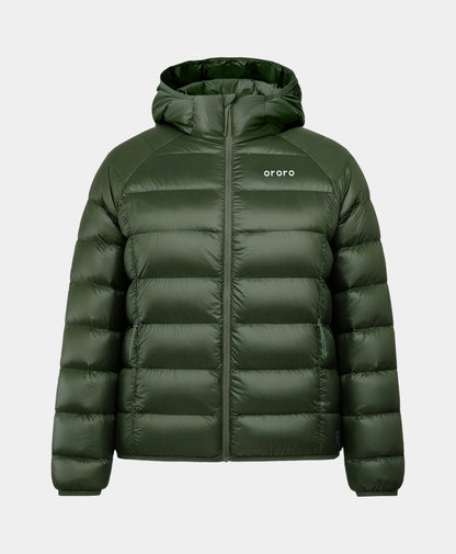 Women's 4-Zone Packable Heated Down Jacket-green