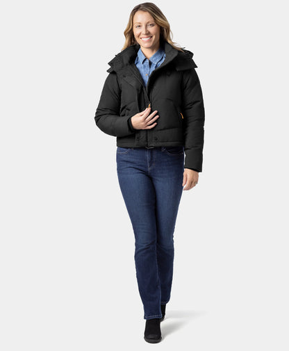 Women's 4-Zone Heated Puffer Down Hooded Jacket