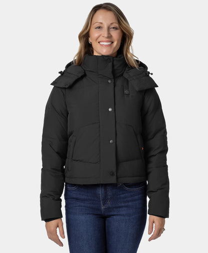 Women's 4-Zone Heated Puffer Down Hooded Jacket