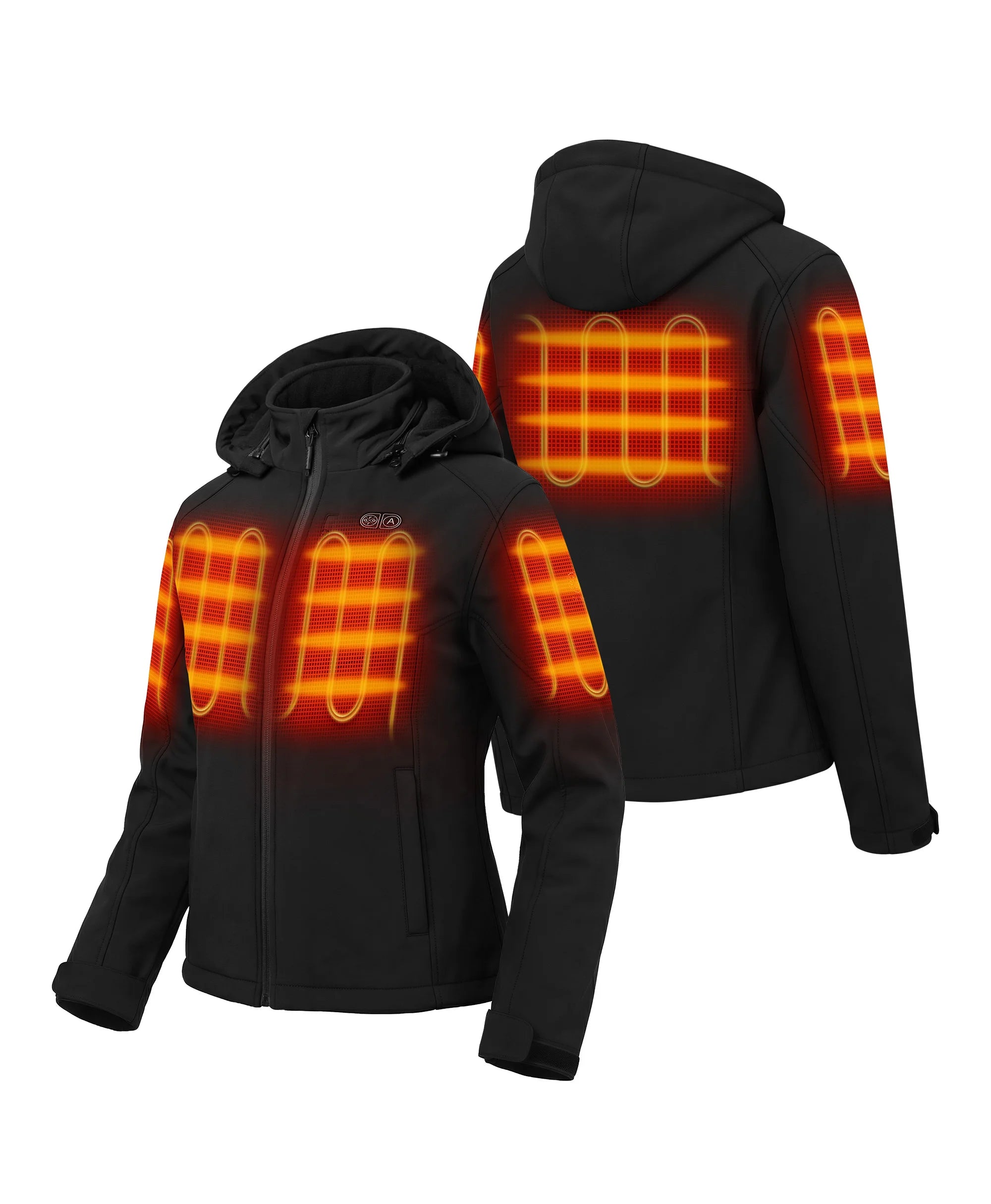 Five Heating Zones: left & right chest, left & right arm, and upper-back