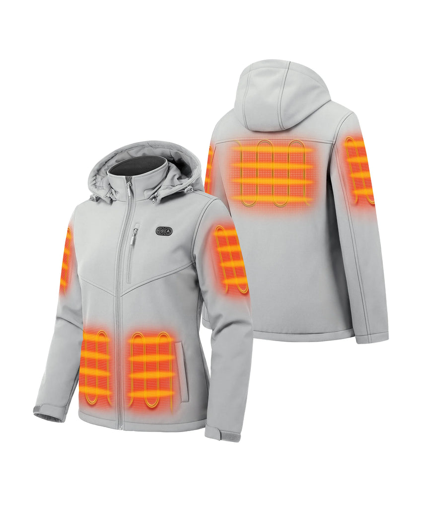 ORORO Giacca termica da donna Dual Control con 5 zone di calore, fino a 20 ore di calore (batteria inclusa), Nero , S ORORO Giacca termica da donna Dual Control con 5 zone di calore, fino a 20 ore di calore (batteria inclusa), Nero , S