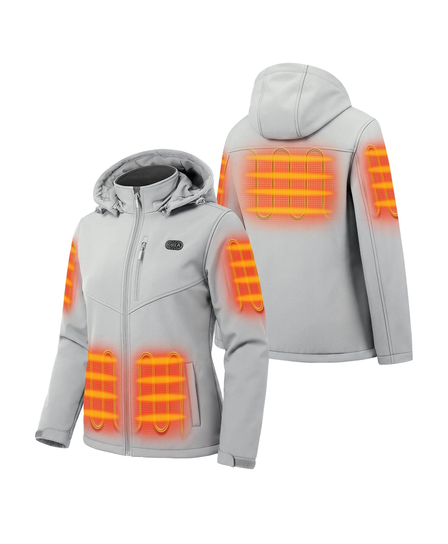 Five Heating Zones: Left & Right Pocket, Left & Right Arm, and Upper Back