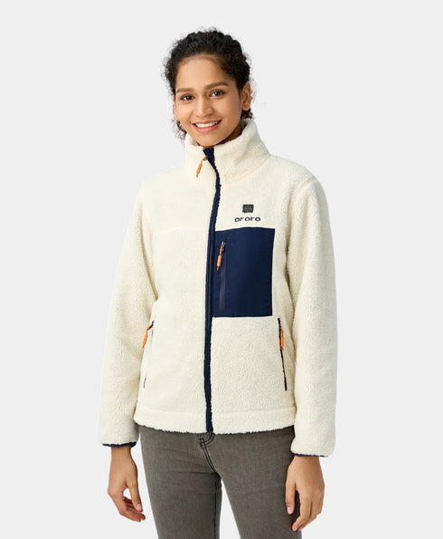 Women's Colorblock Recycled Fleece Heated Jacket ,view 1