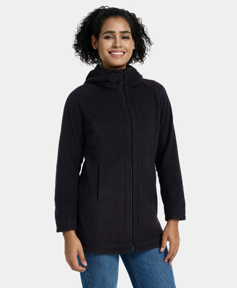 Felicity Women's Heated Long Hooded Fleece Jacket ,view 2