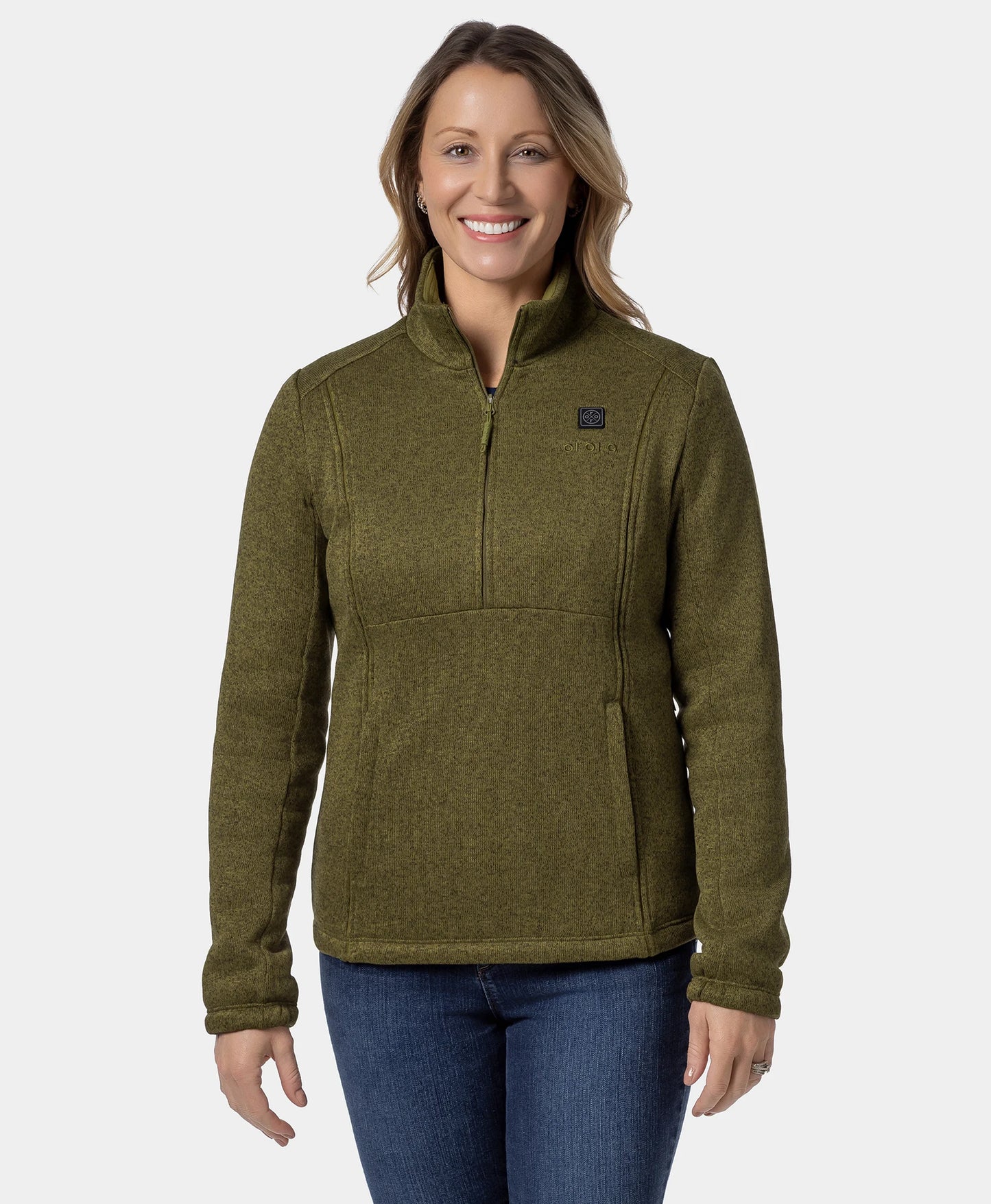 Augusta Women's 4-Zone Heated Sweater Fleece Qtr Zip Jacket