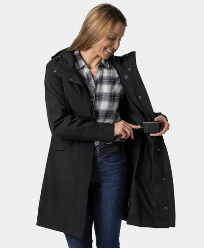 Downtown Women's Heated Rain Trench