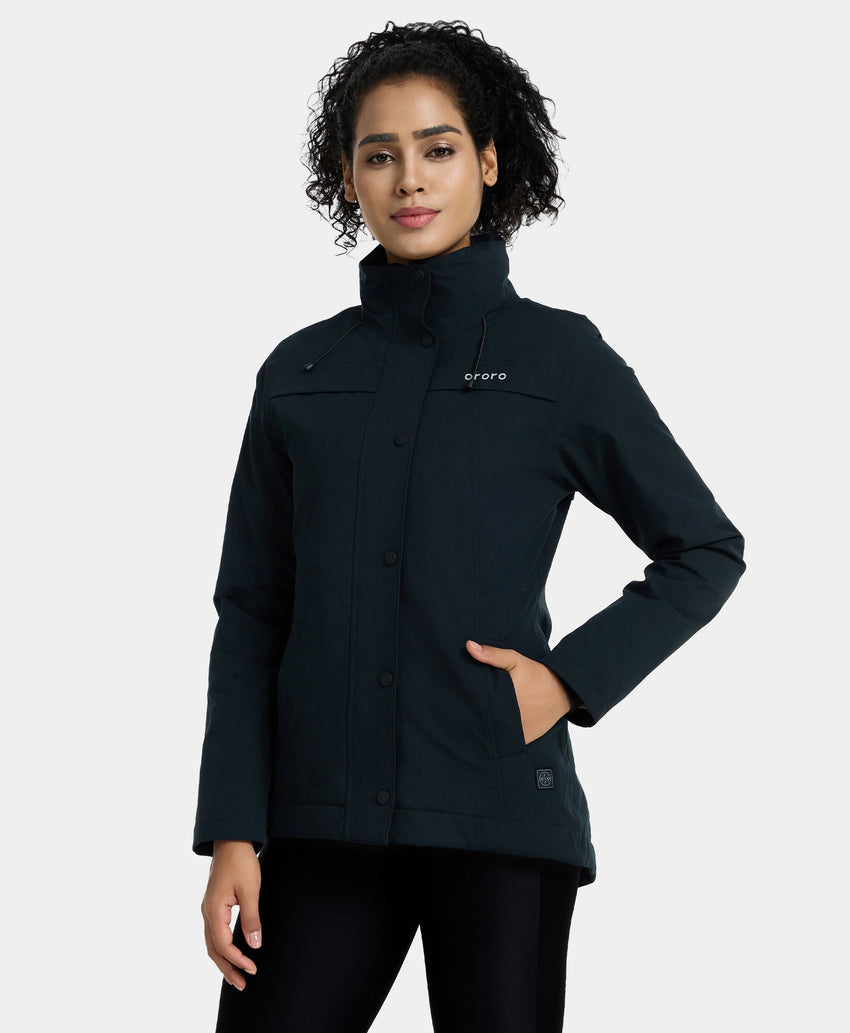 Heated Waterproof Sports Jacket | Women's Jacket | ororo Black / S Heated Waterproof Sports Jacket | Women's Jacket | ororo Black / S