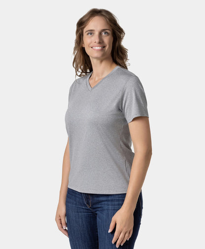 Women’s TechTrail V-Neck Performance T-Shirt - Gray