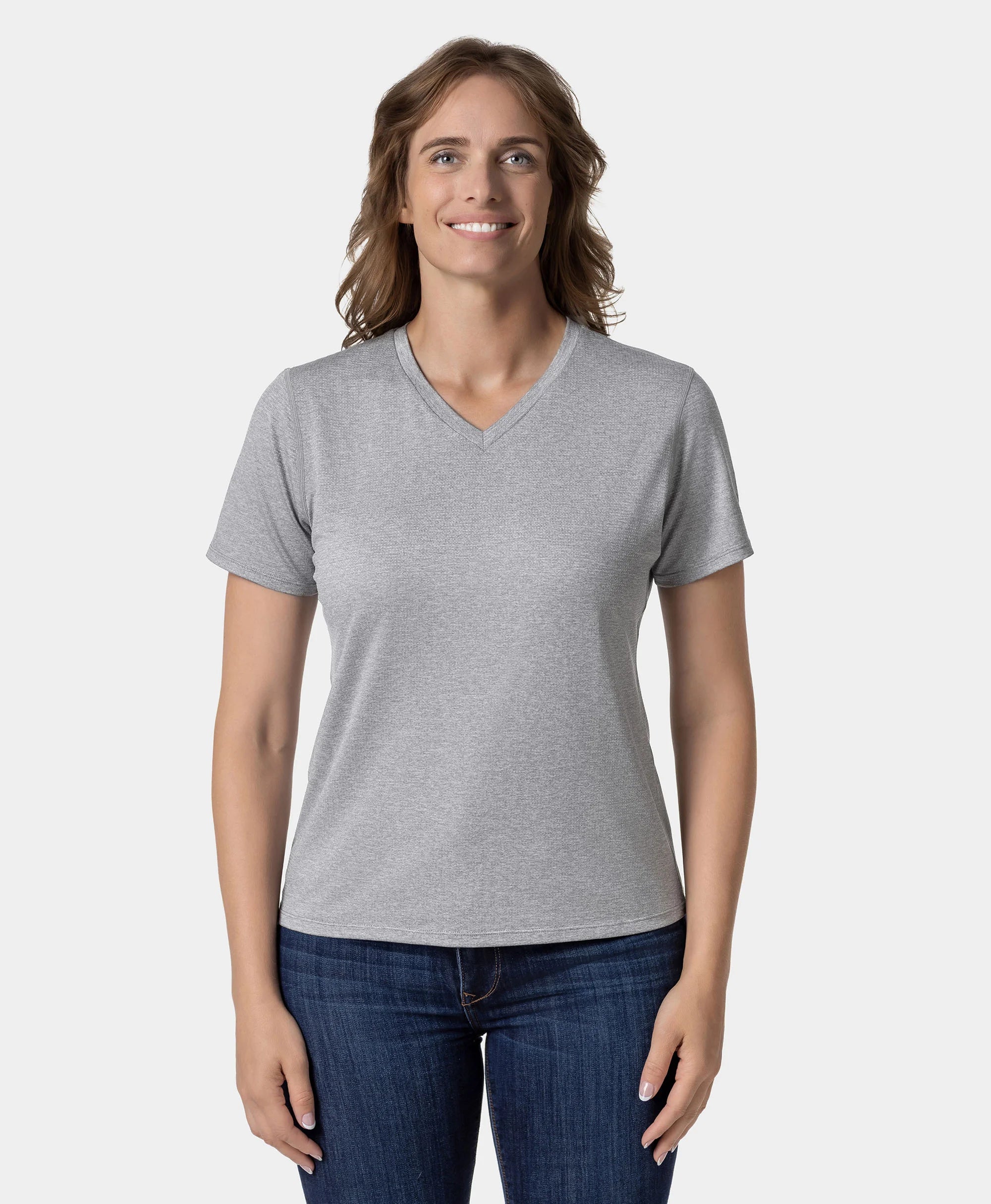 Women’s TechTrail V-Neck Performance T-Shirt - Gray