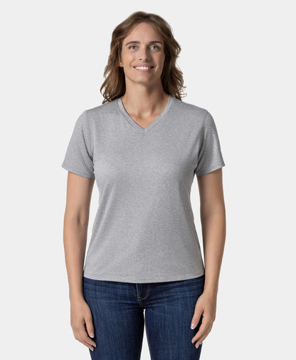 Women’s TechTrail V-Neck Performance T-Shirt - Gray