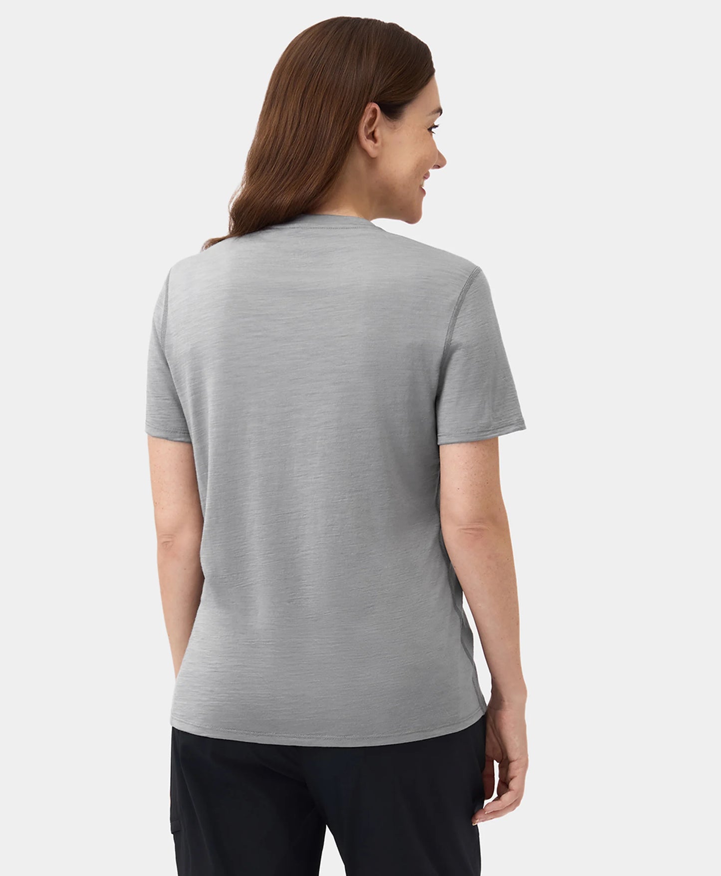 Women's Short Sleeve 100% Wool T-Shirt - Gray