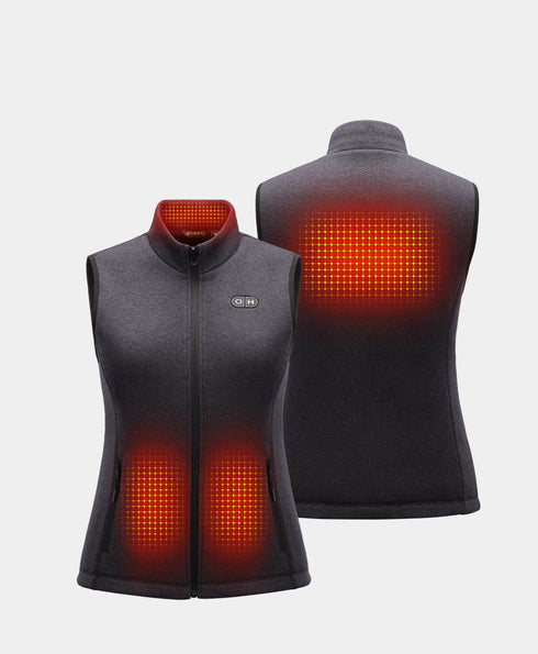 OH-1 Women’s Heated Recycled Fleece Vest 3D heating effect illustration ,view 2