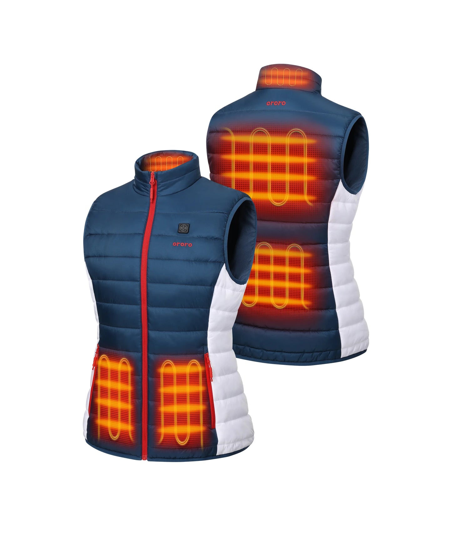 Five(5) heating zones across the left &amp; right hand pockets, upper back, mid-back, and collar