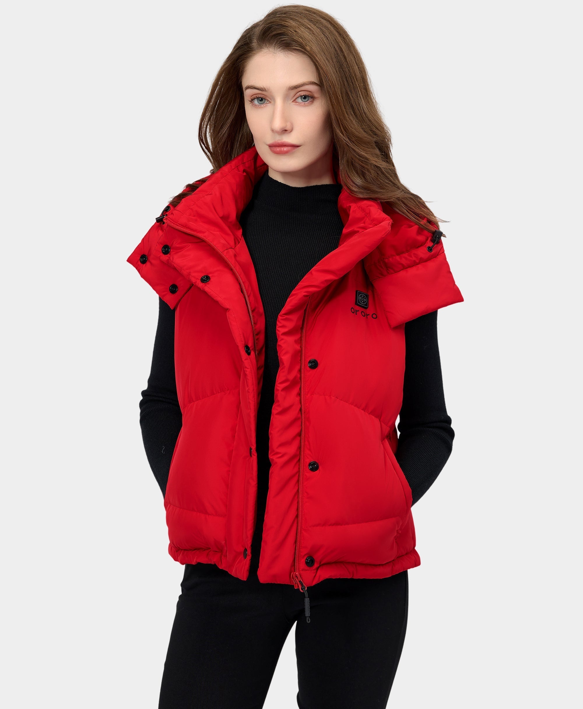 Open-Box) Women's Heated Cropped Puffer Down Vest (Battery Set Not