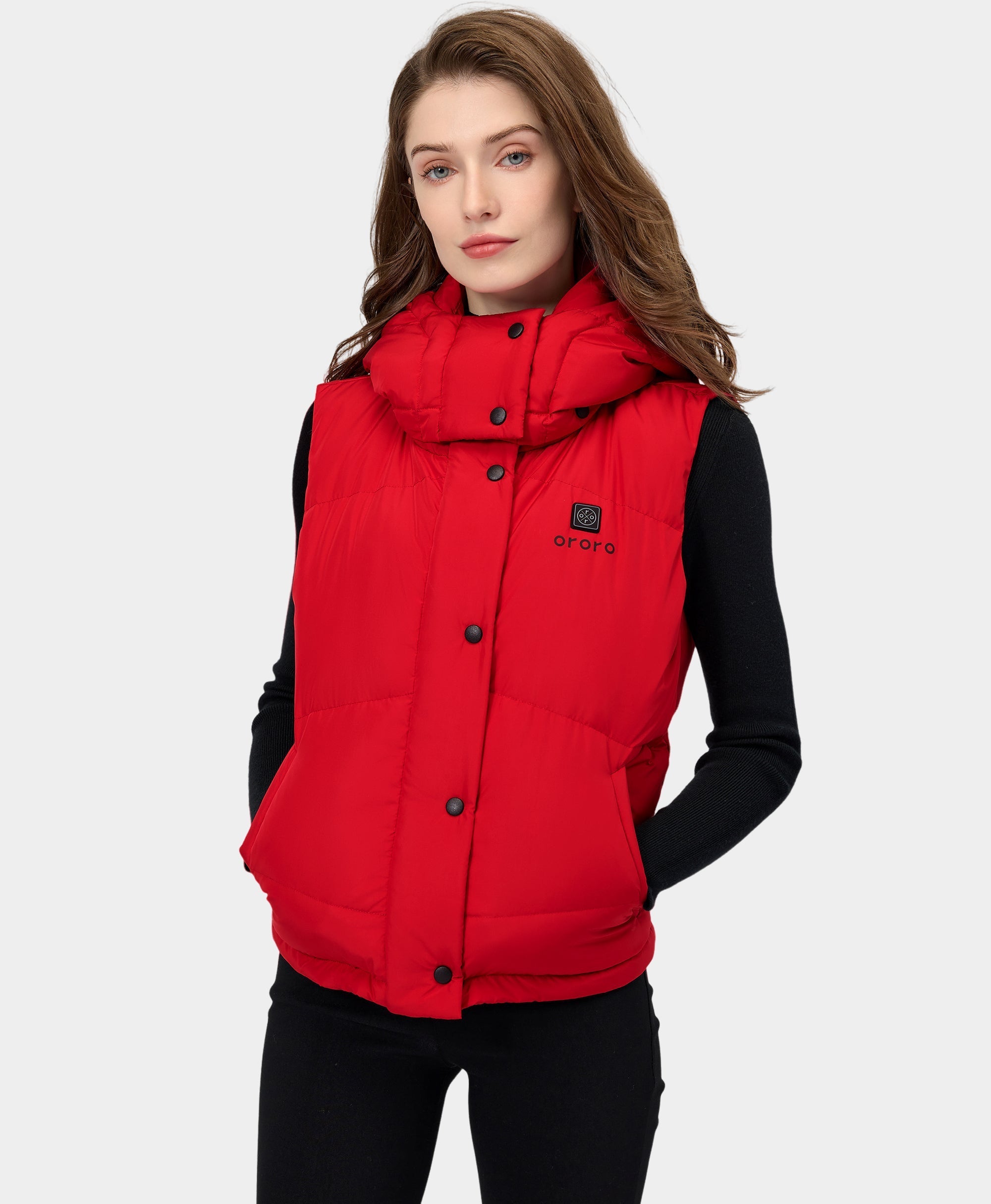 Open-Box) Women's Heated Cropped Puffer Down Vest (Battery Set Not