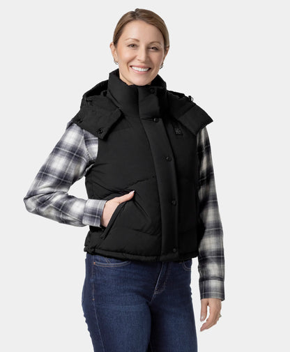 Women's Heated Cropped Puffer Down Vest