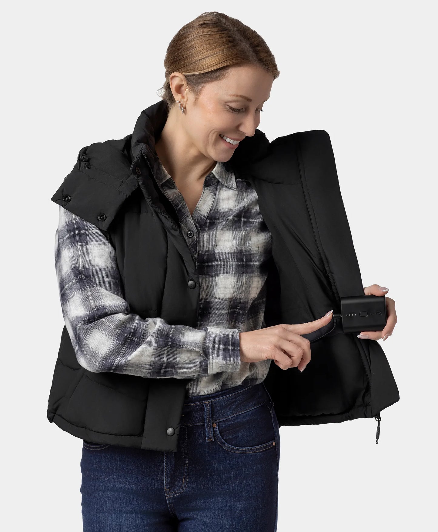 Women's Heated Cropped Puffer Down Vest