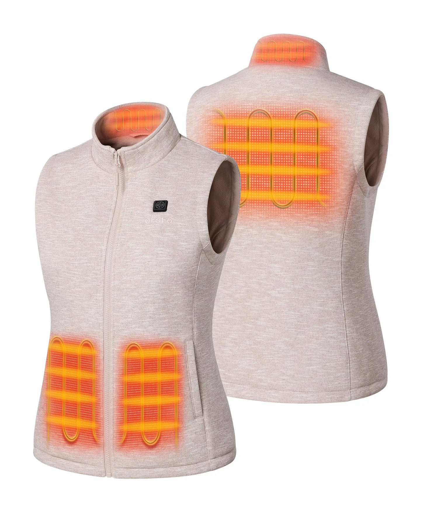 Left & Right Hand Pockets, Mid-back, Collar Heating